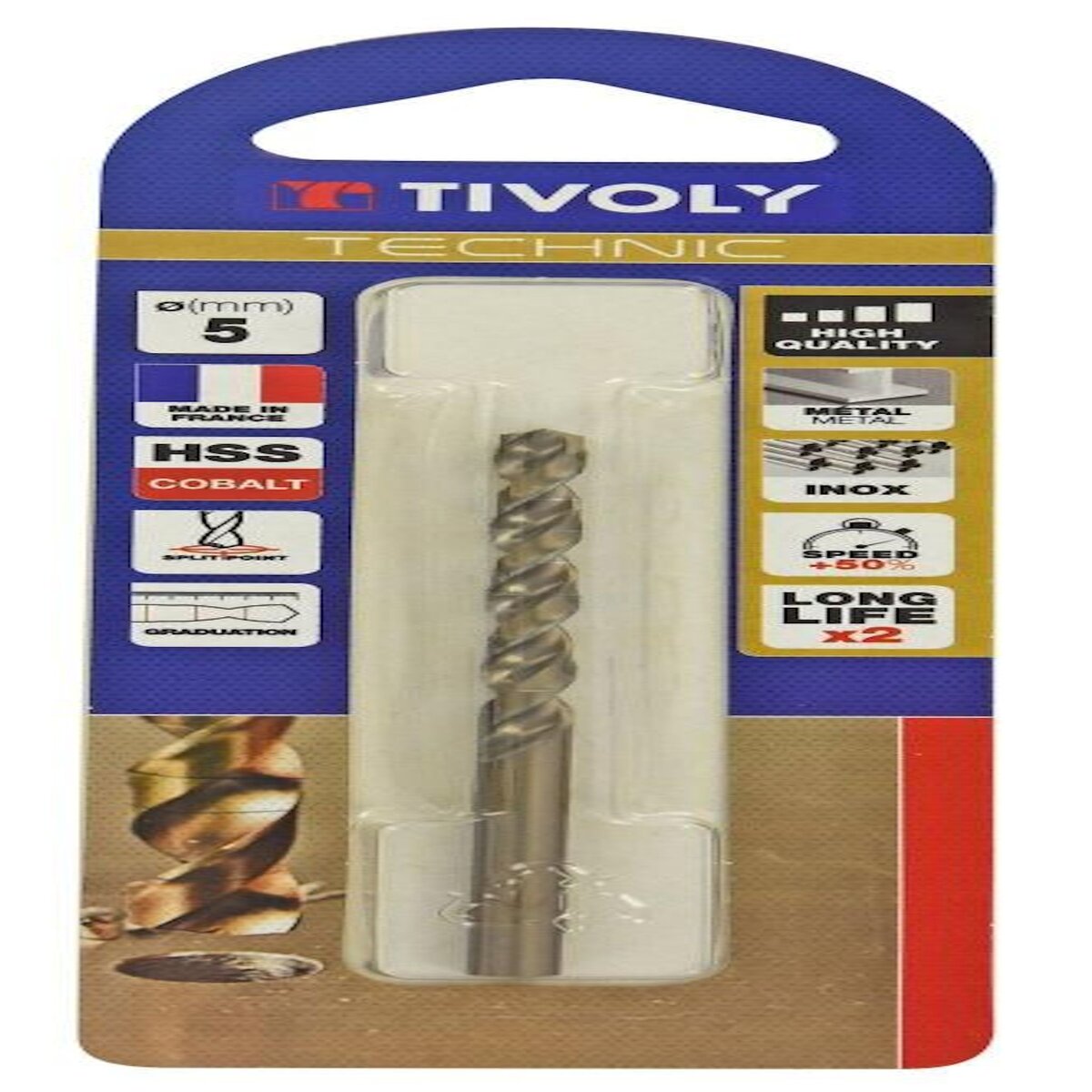 TIVOLY Foret à métal TIVOLY, diam. 5 x 16 cm