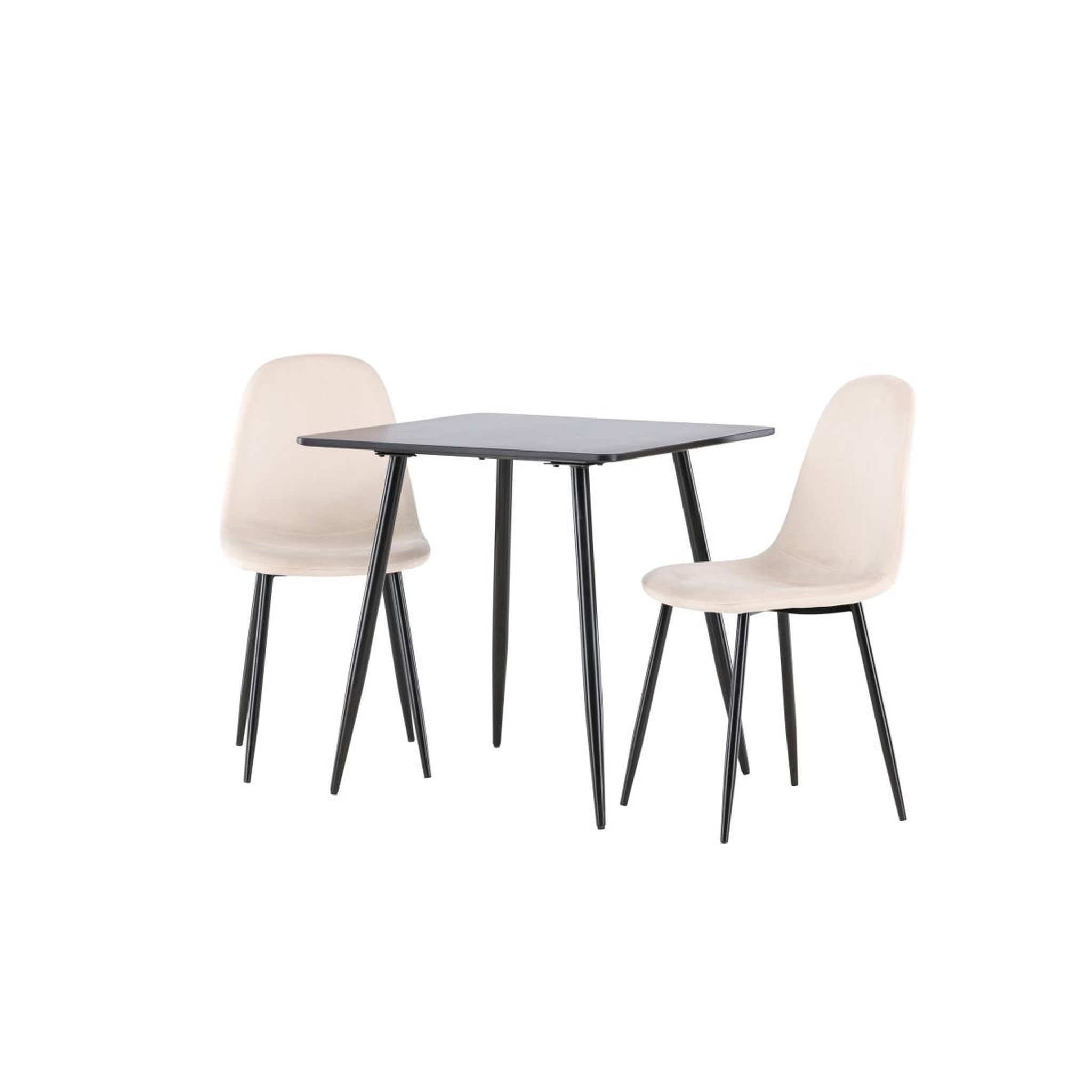 Voir la diapositive 5 : Paris Prix Ensemble table à manger & 2 chaises  polar  75cm noir & beige