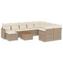 Voir la diapositive 2 : VIDAXL Salon de jardin 11 pcs avec coussins beige resine tressee