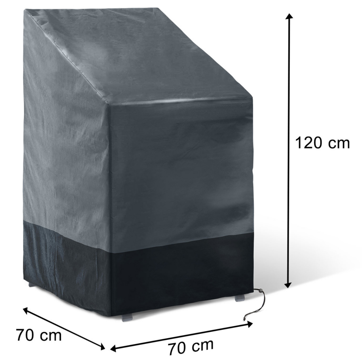 ID MARKET Housse de protection pour 4 à 6 chaises de jardin empilables 70 x 70 x 120 cm