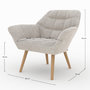 Voir la diapositive 4 : Rendez vous déco Fauteuil en tissu gris clair et pieds en bois-Simba