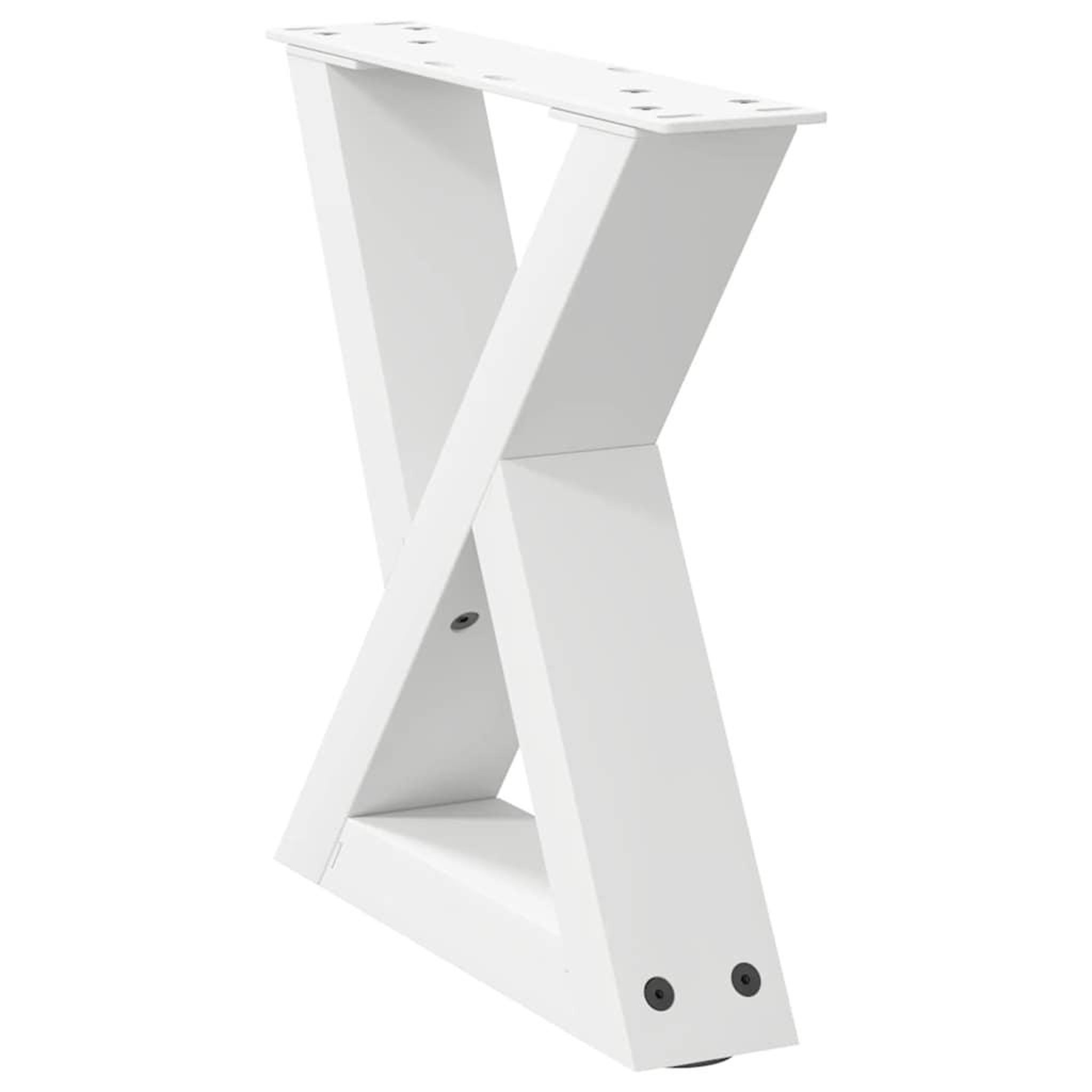 Voir la diapositive 4 : VIDAXL Pieds de table basse 2 pcs blanc 40x(30-31,3) cm acier