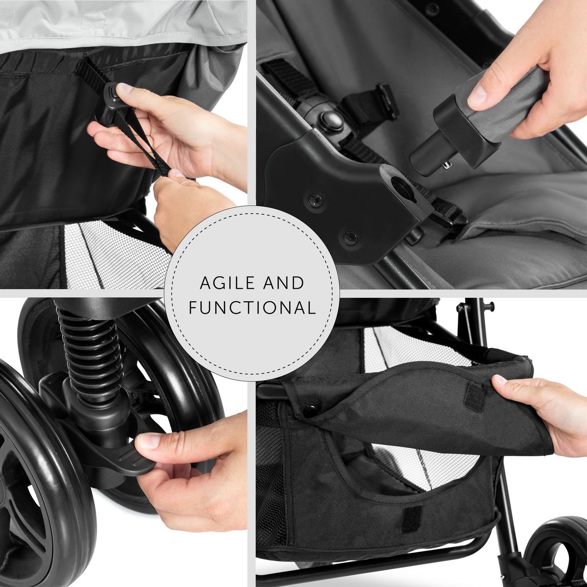 HAUCK Poussette Combinée Shopper Trioset - Gris