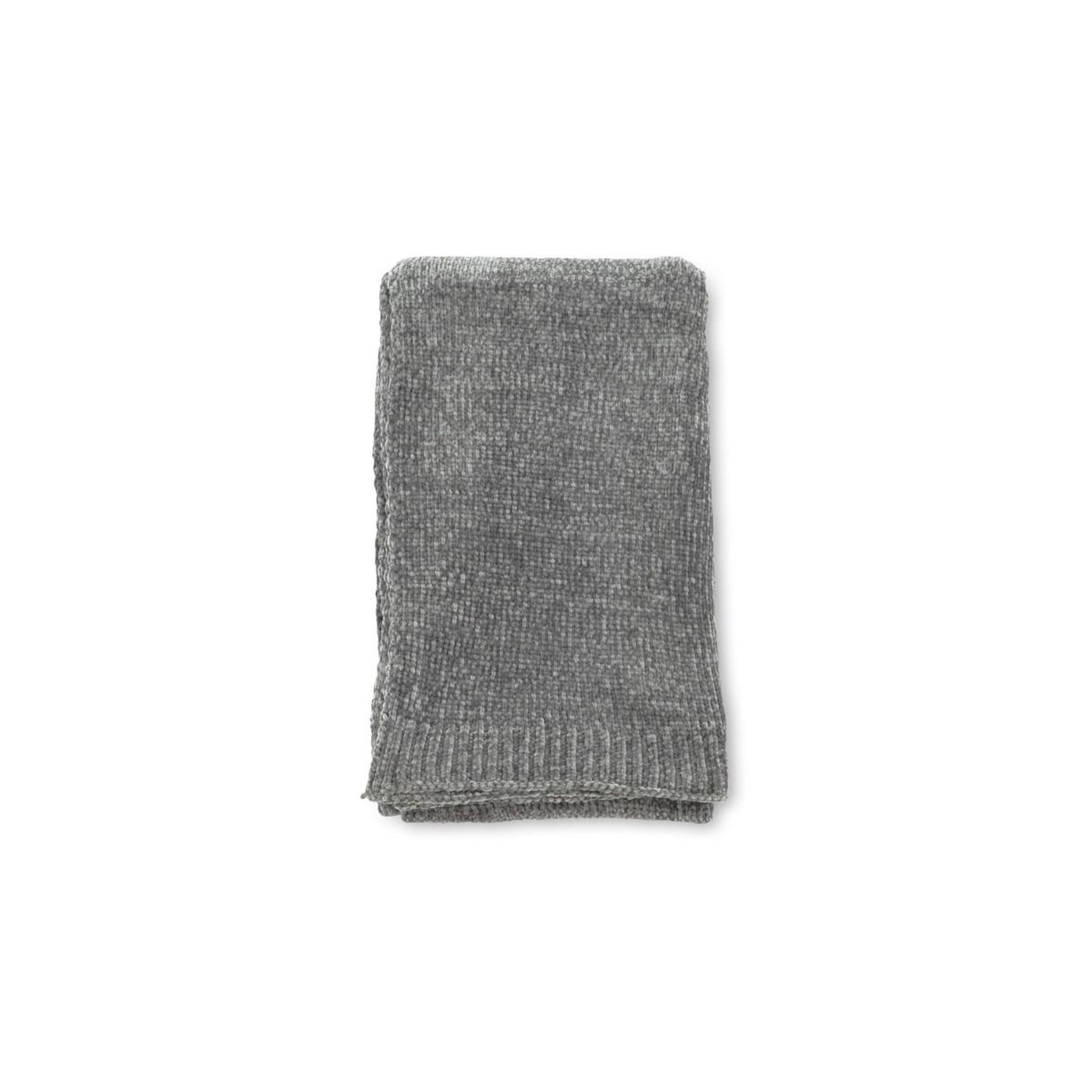 Voir la diapositive 2 : Paris Prix Plaid chenille  ally  130x170cm gris foncé