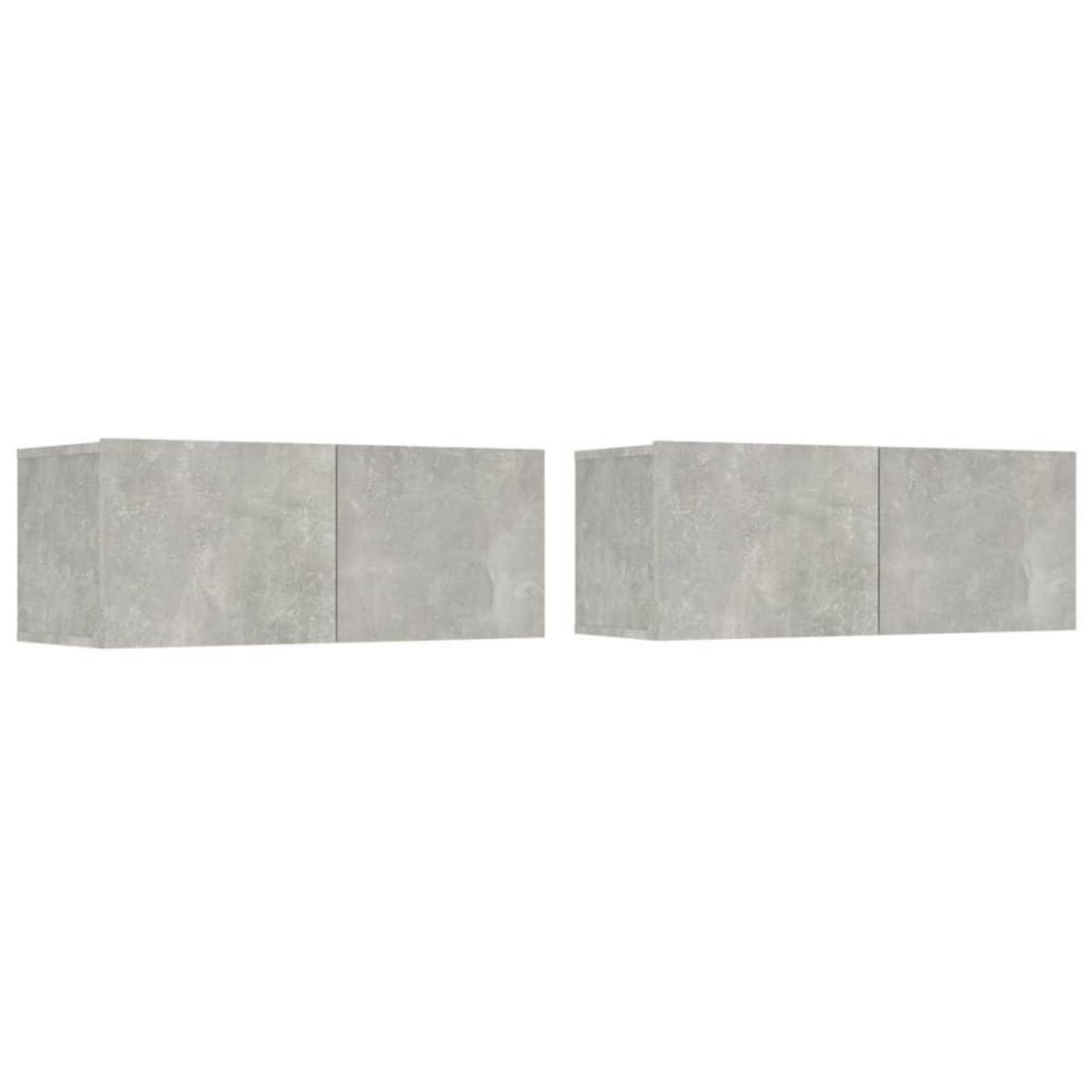 VIDAXL Meubles TV 2 pcs gris beton 80x30x30 cm bois d'ingenierie