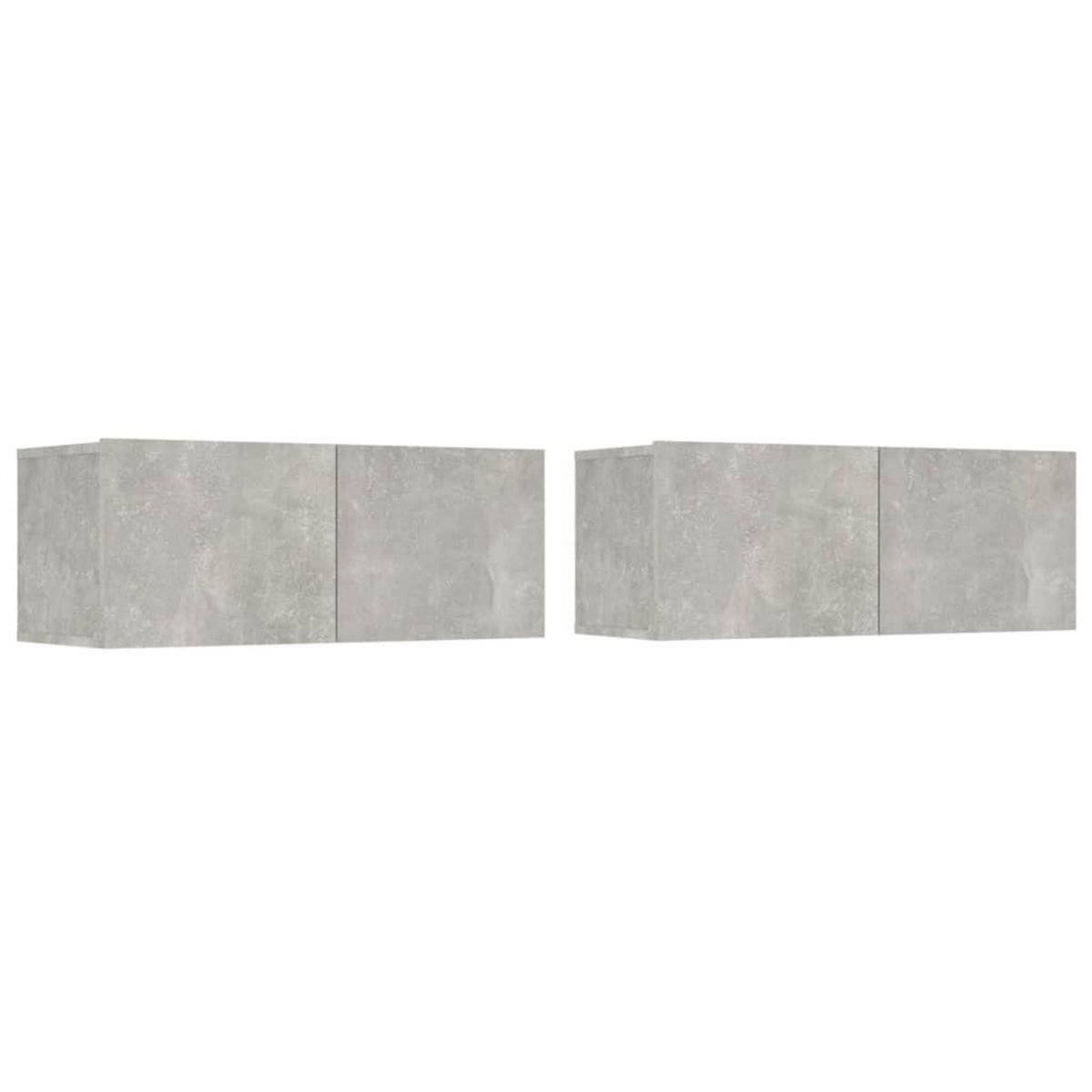 VIDAXL Meubles TV 2 pcs gris beton 80x30x30 cm bois d'ingenierie