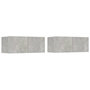 Voir la diapositive 2 : VIDAXL Meubles TV 2 pcs gris beton 80x30x30 cm bois d'ingenierie