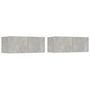 Voir la diapositive 2 : VIDAXL Meubles TV 2 pcs gris beton 80x30x30 cm bois d'ingenierie