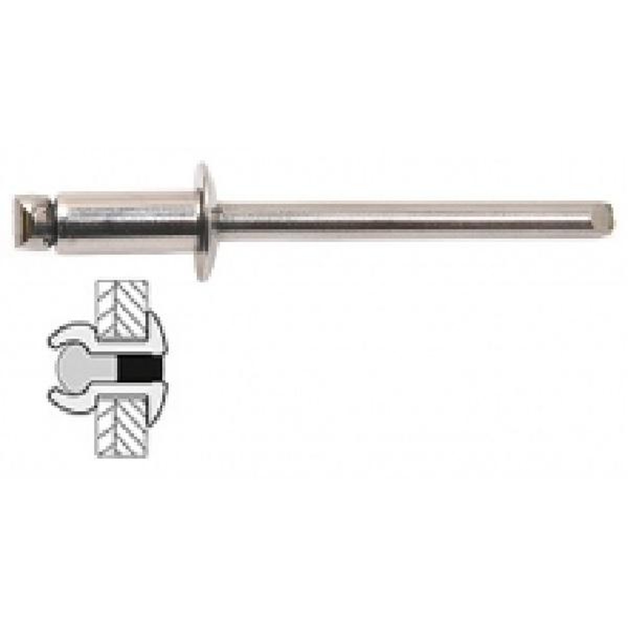 TECHMAN 25 rivets inox / inox à tête plate Ø 4,8 x 8 mm