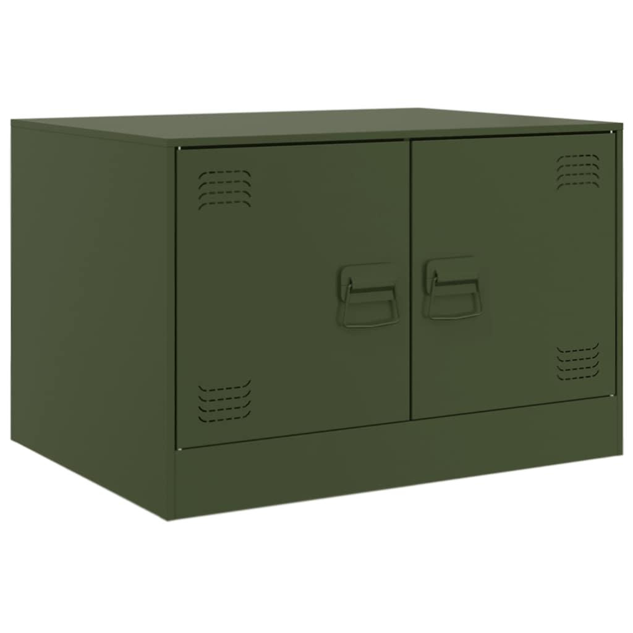 Voir la diapositive 2 : VIDAXL Table basse vert olive 67x50x44 cm acier