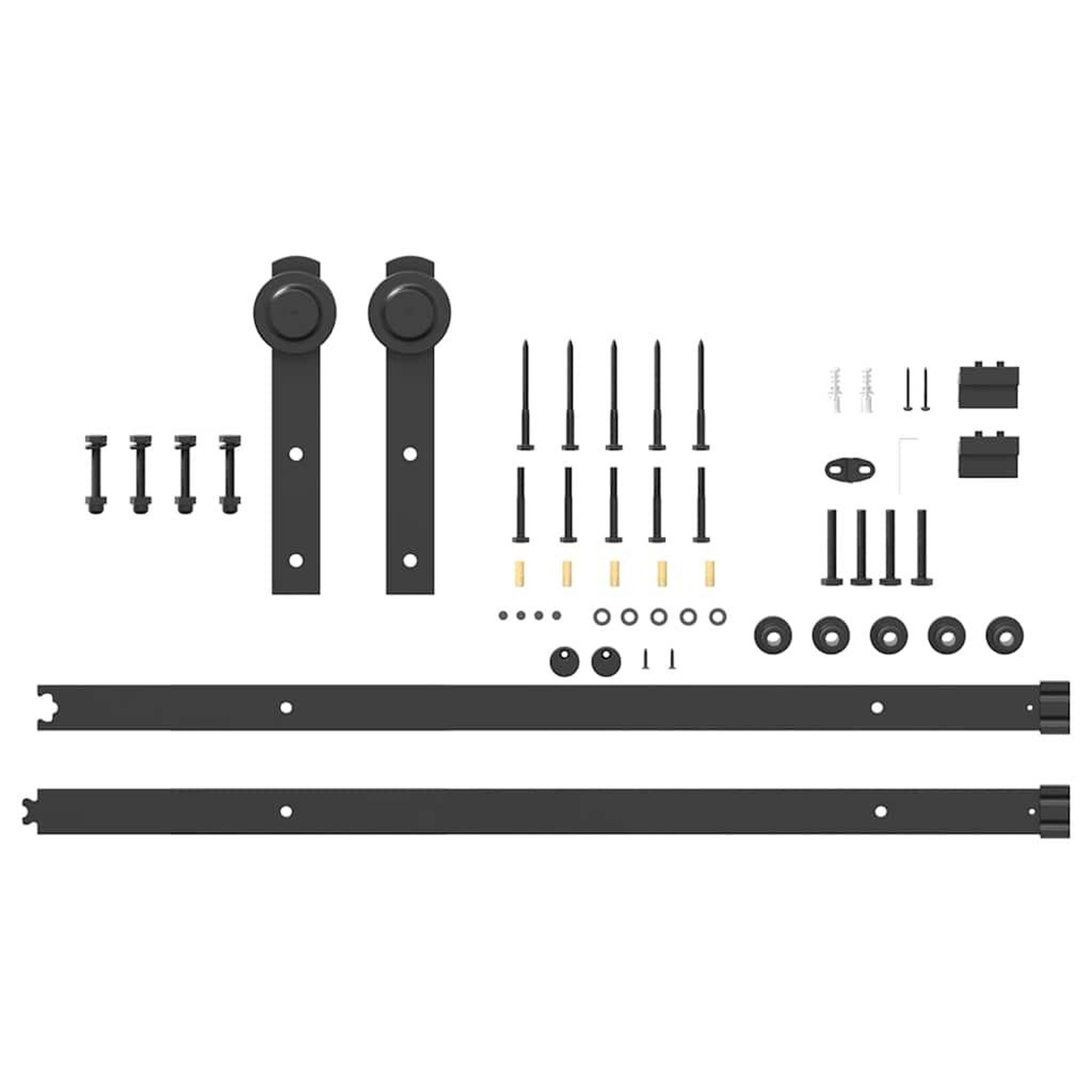 Voir la diapositive 5 : VIDAXL Kit de quincaillerie de porte coulissante 183 cm Acier Noir