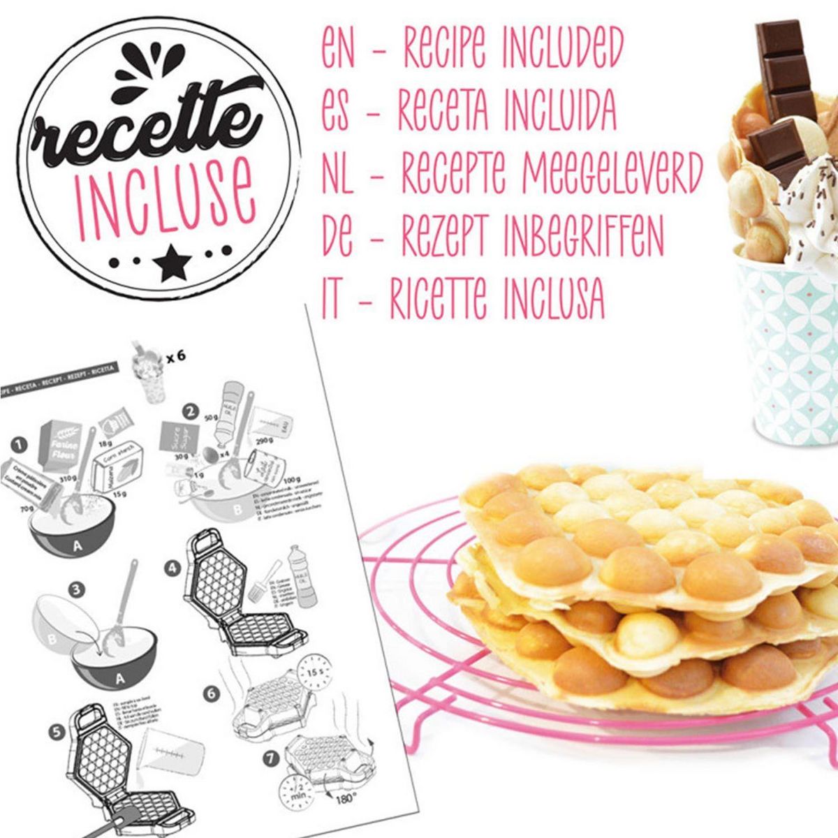 SCRAPCOOKING Machine à Bubble Waffle