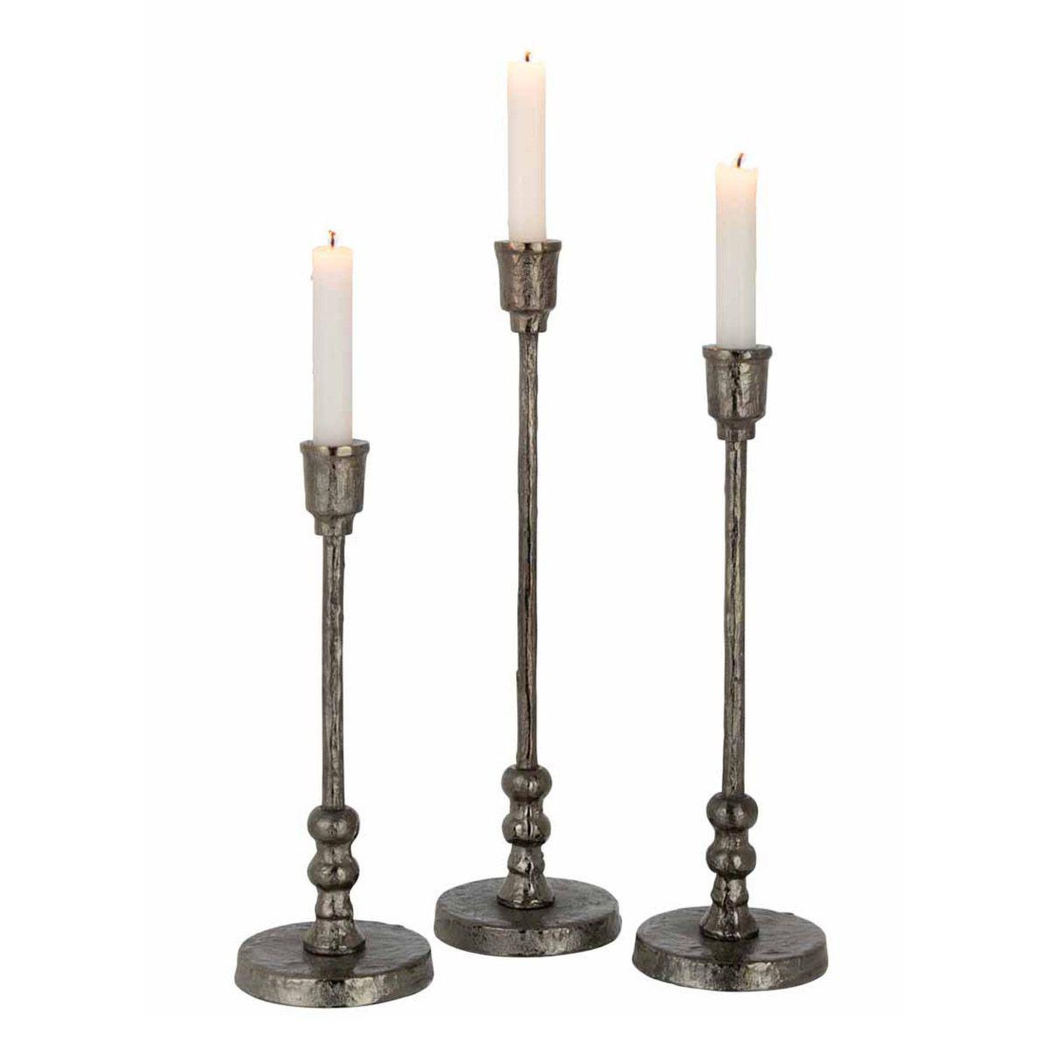 Voir la diapositive 2 : J-LINE Lot de 3 chandeliers design  becca  40cm noir