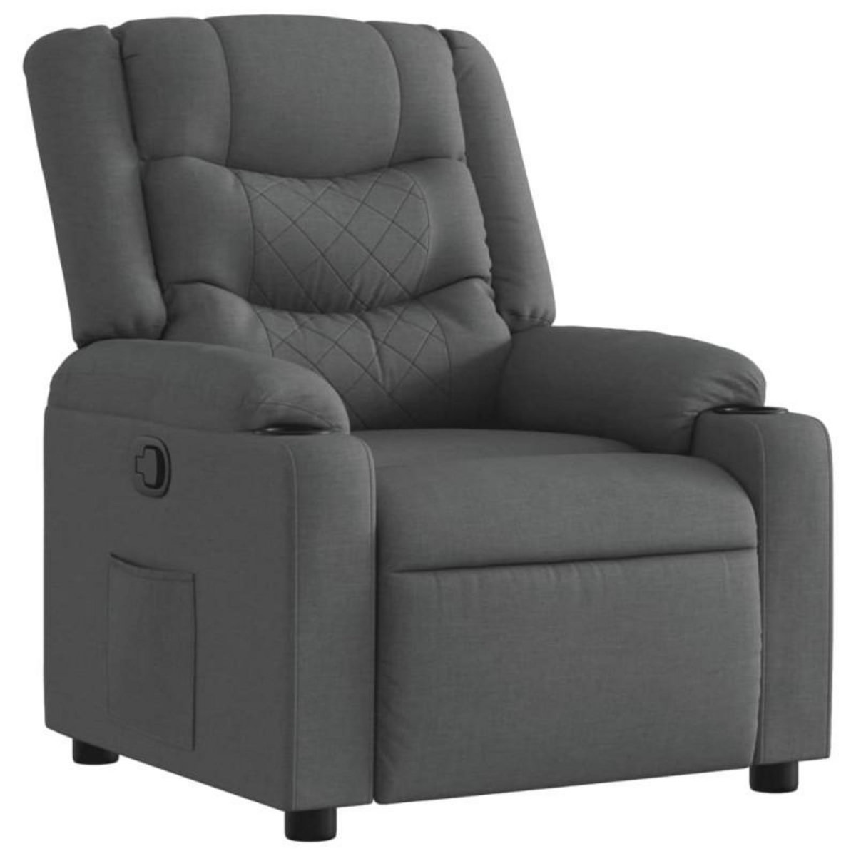 VIDAXL Fauteuil inclinable Gris foncé Tissu