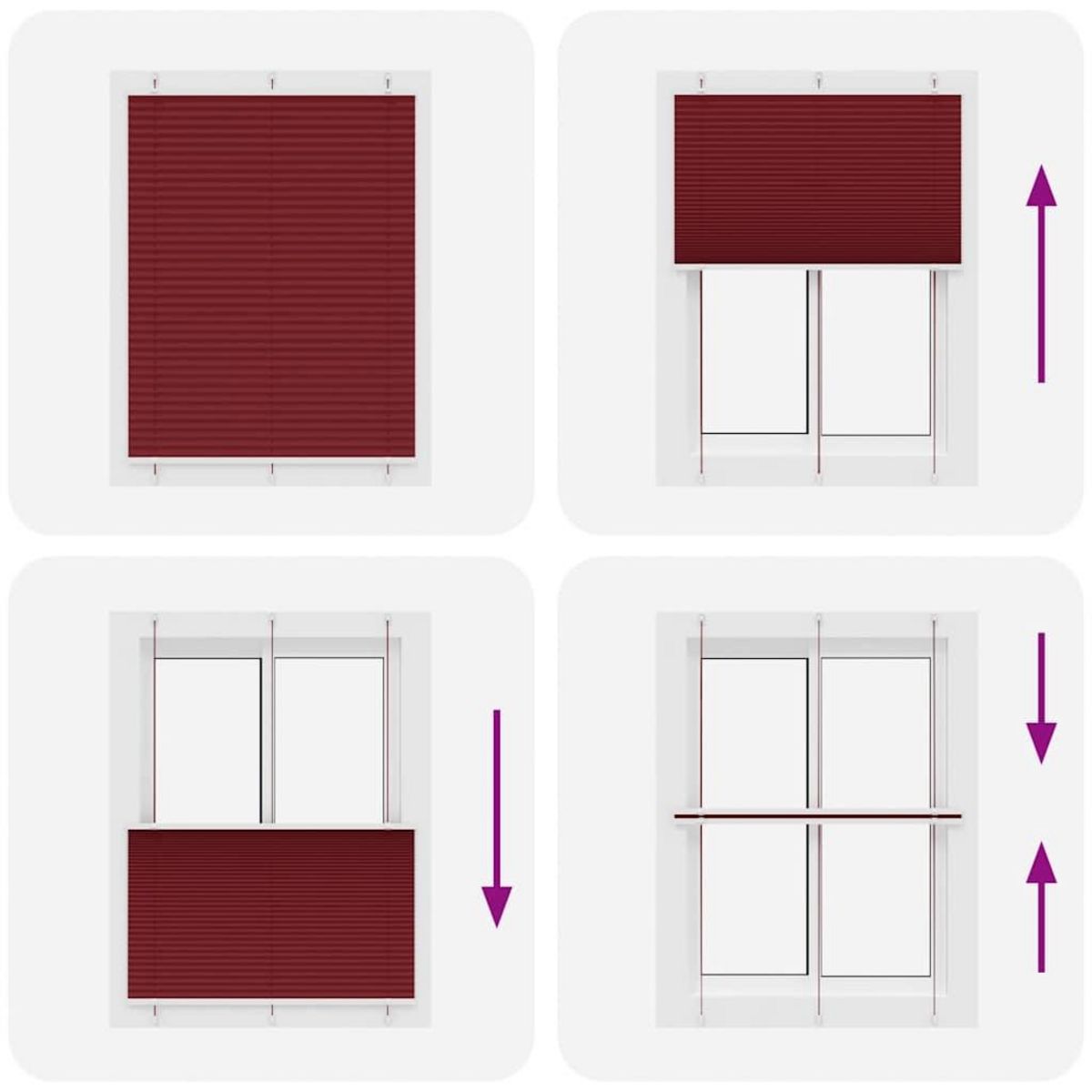 VIDAXL Store plisse rouge bordeaux 110x100 cm largeur du tissu 109,4cm