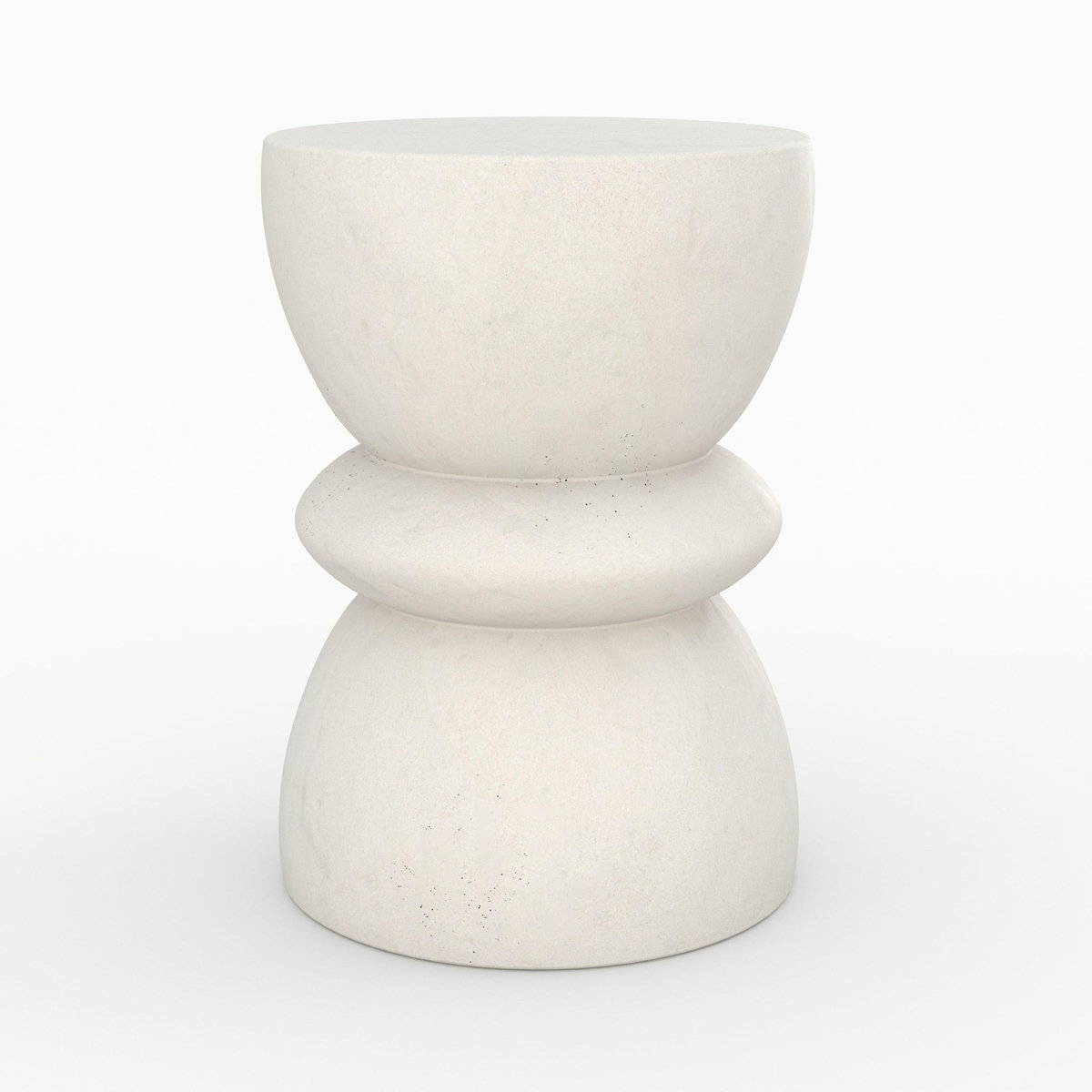Rendez vous déco Table d'appoint ronde blanche en fibre d'argile effet béton D35 cm-Maupiti