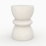 Rendez vous déco Table d'appoint ronde blanche en fibre d'argile effet béton D35 cm-Maupiti