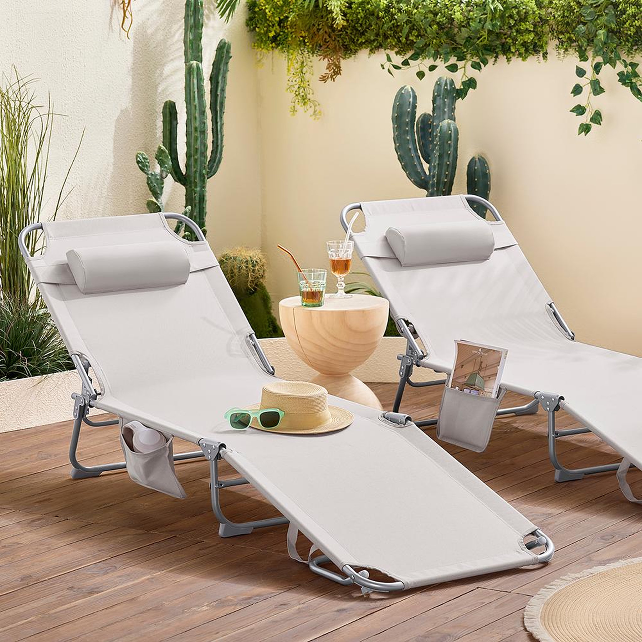 Voir la diapositive 2 : SOBUY SoBuy - Chaise Longue Pliable - Fonctionnel - OGS35