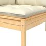 Voir la diapositive 4 : VIDAXL Canape d'angle de jardin avec coussins creme Bois de pin massif