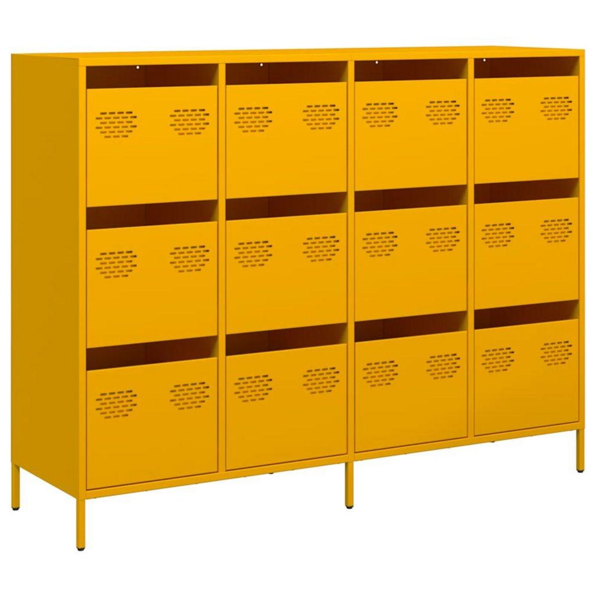 VIDAXL Buffet jaune moutarde 135x39x103,5 cm acier lamine a froid