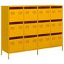 Voir la diapositive 2 : VIDAXL Buffet jaune moutarde 135x39x103,5 cm acier lamine a froid