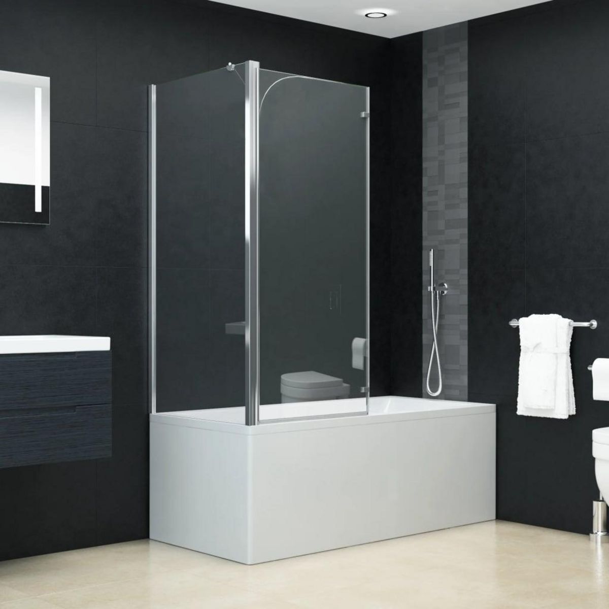 VIDAXL Cabine de douche pliante ESG 120x68x130 cm