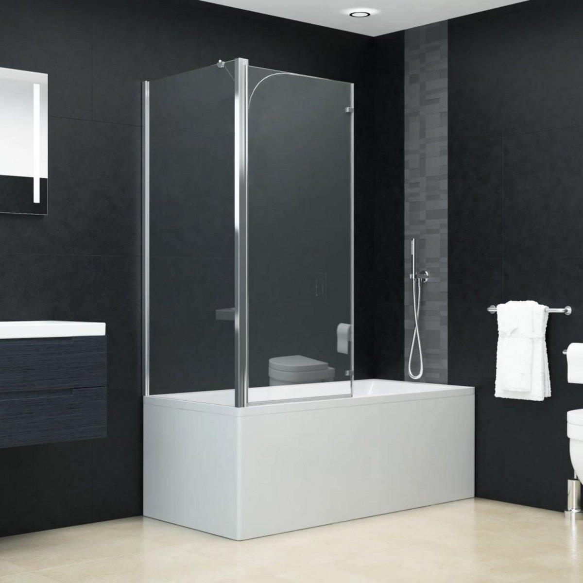 VIDAXL Cabine de douche pliante ESG 120x68x130 cm