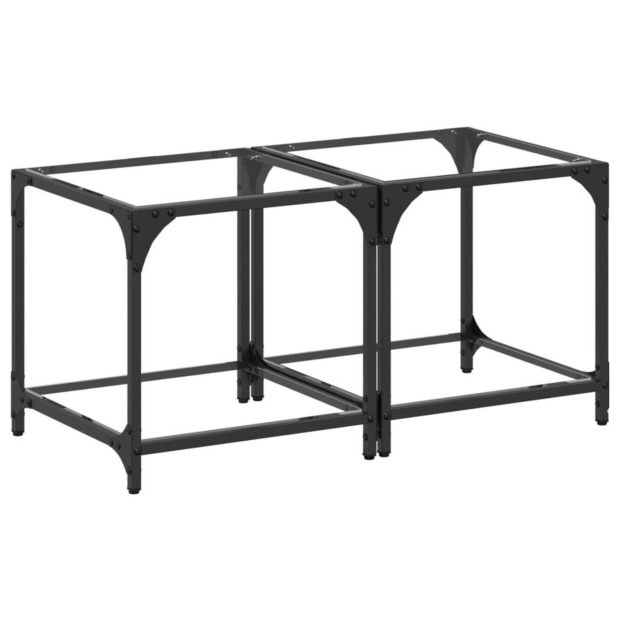 Voir la diapositive 2 : VIDAXL Tables basses avec dessus en verre transparent 2 pcs acier