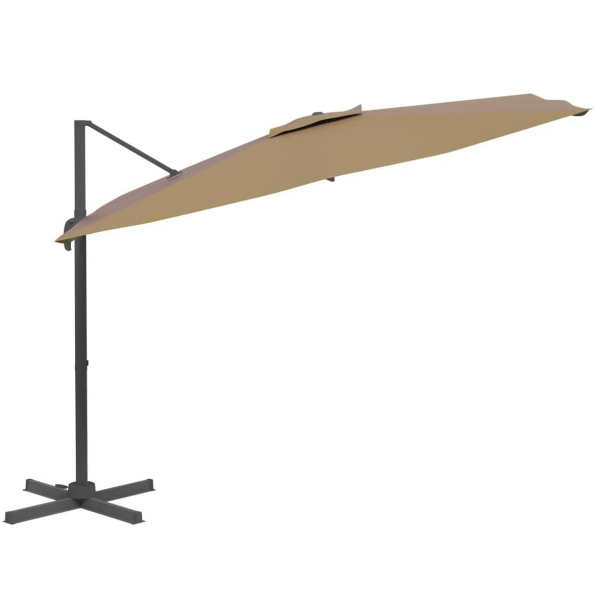 VIDAXL Parasol cantilever a LED Taupe 400x300 cm