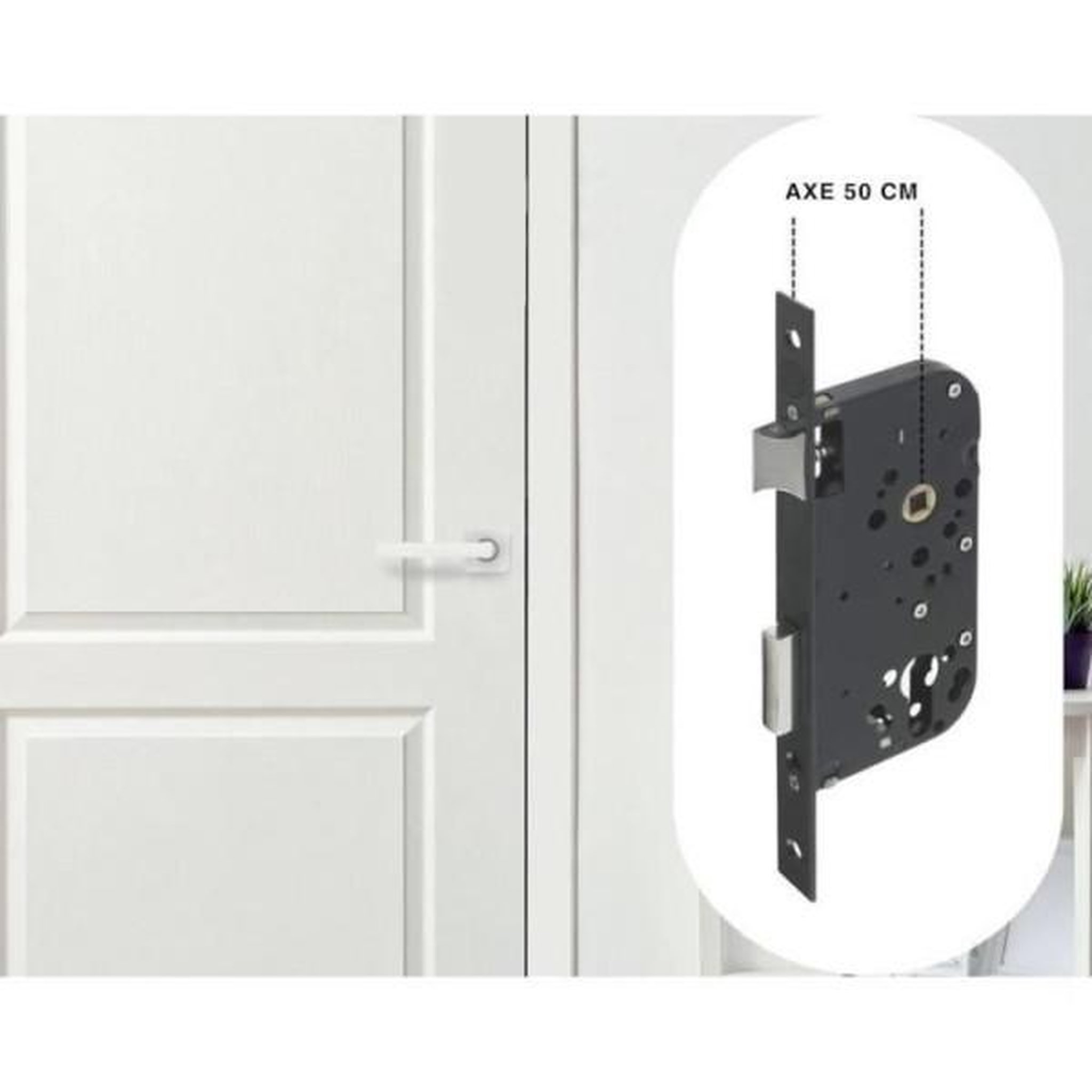 Voir la diapositive 4 : YALE Serrure a encastrer trou de cylindre - yale - y60k-a50/n - axe 50mm, coffre 148mm - porte d'entrée, service, locaux sensibles -