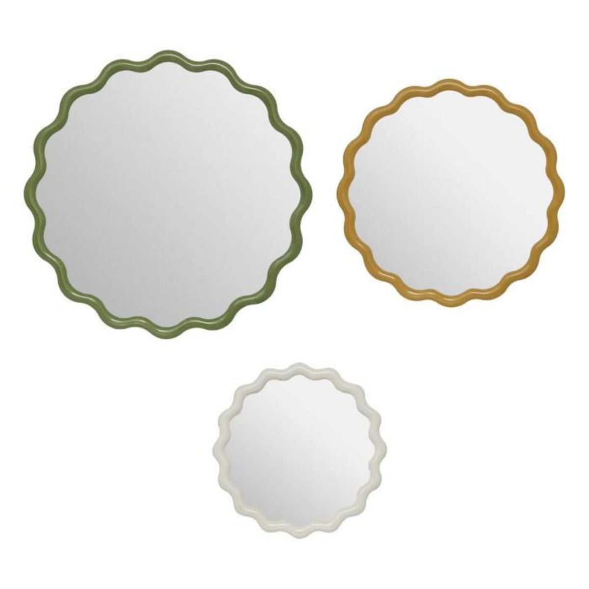 ATMOSPHERA Lot de 3 Miroirs Muraux Vague  Judy  50cm Multicolore