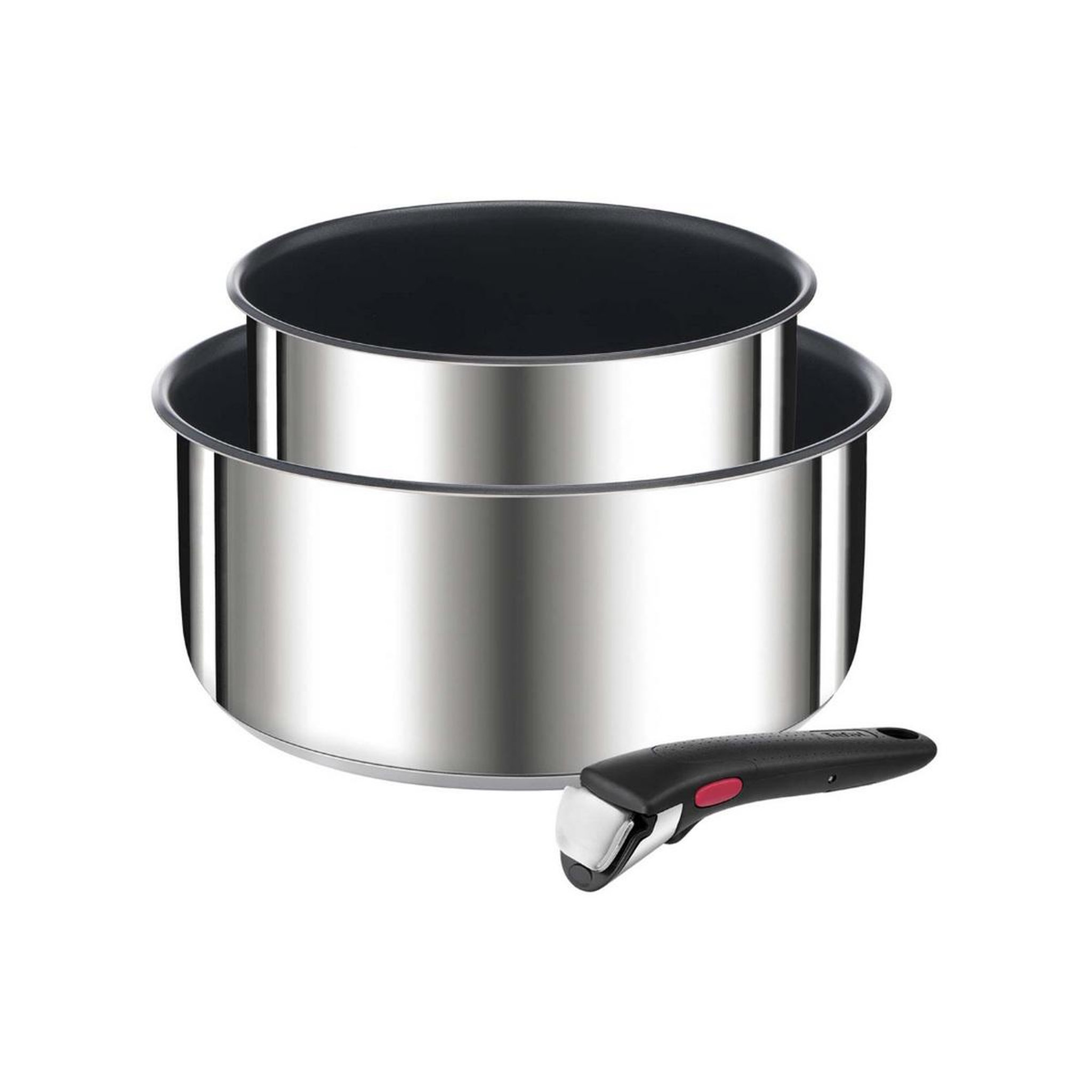 TEFAL Lot de 2 casseroles inox 16/20cm + poignée - L9739202