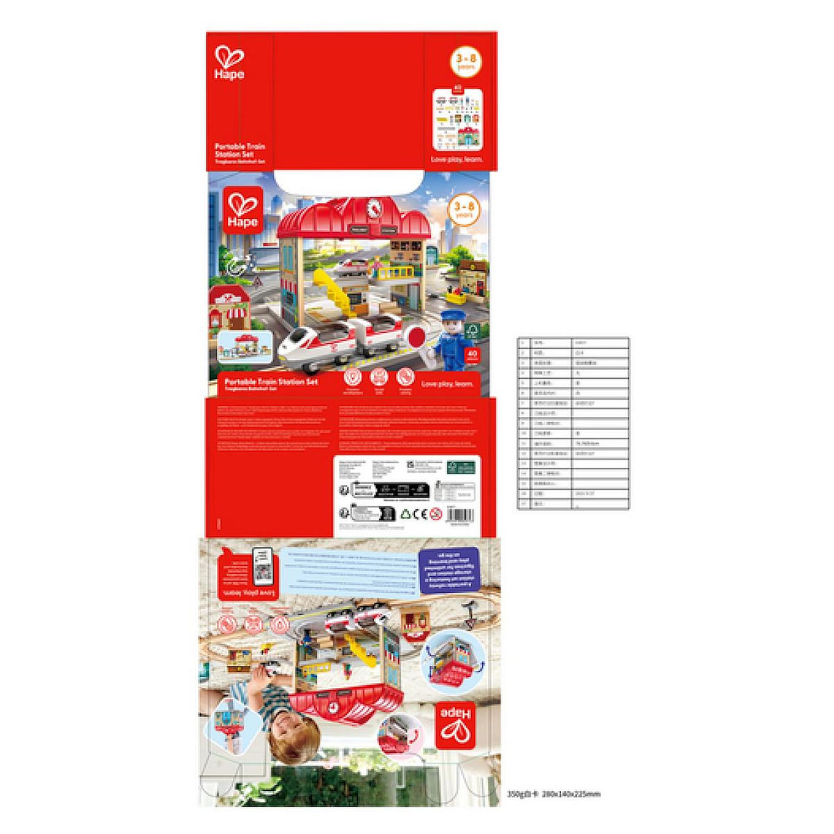 Hape Coffret Circuit de Train portable