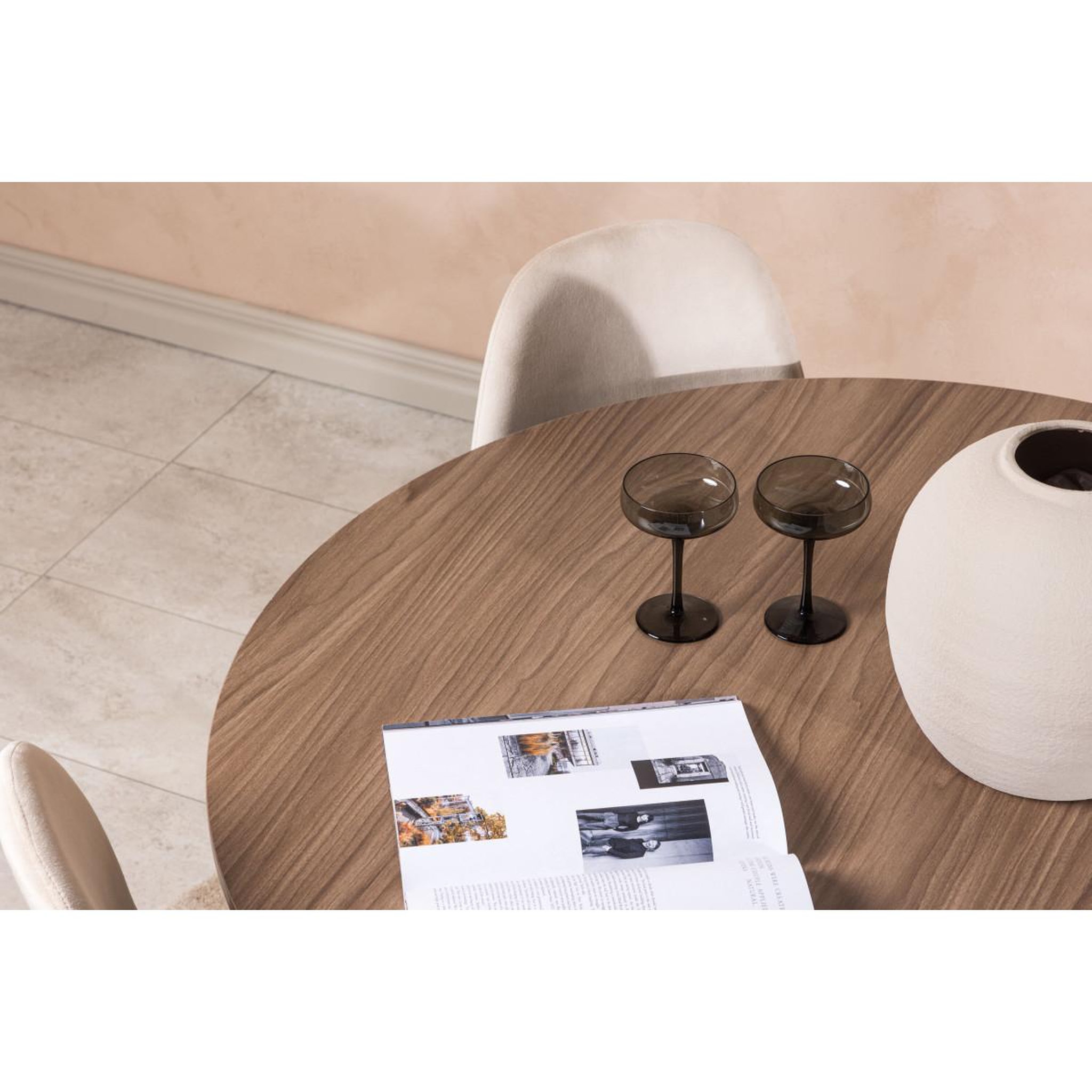 Voir la diapositive 5 : Paris Prix Ensemble table à manger & 4 chaises  durango & polar  120cm noyer & beige clair