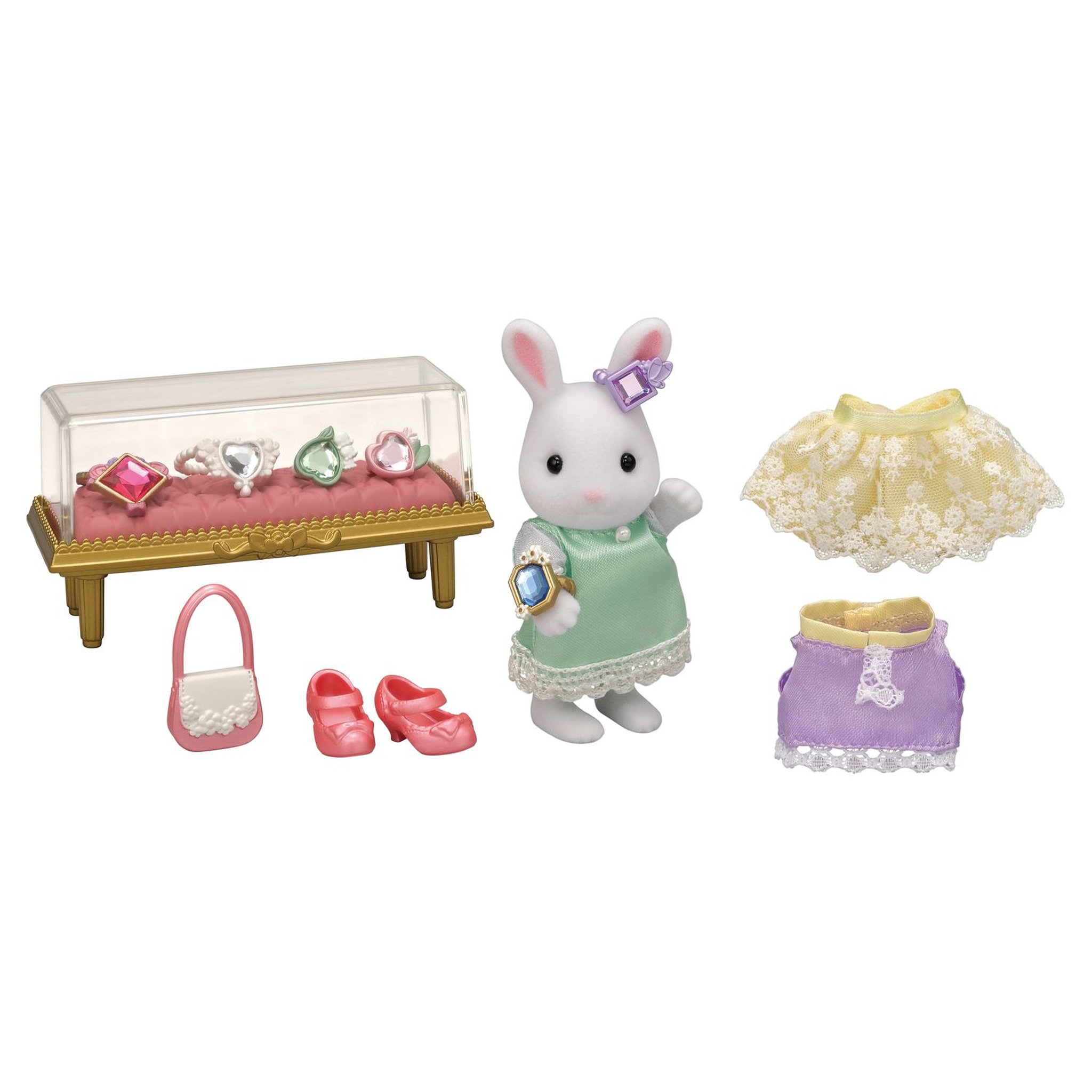 Voir la diapositive 2 : Epoch d'Enfance 5647 La valisette de mode et grande s&oelig;ur lapin neige - Sylvanian Families