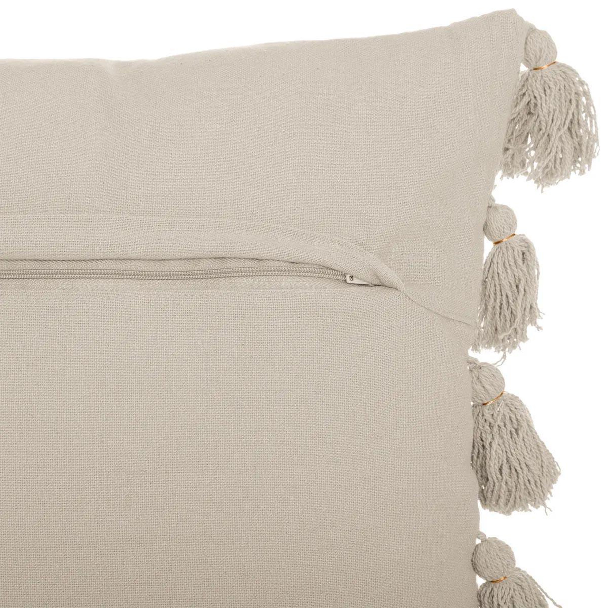 Voir la diapositive 2 : ATMOSPHERA Coussin déco à pompons  gypsy  50x50cm ivoire