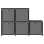Voir la diapositive 2 : VIDAXL Etagere d'affichage 5 cubes et boîtes Gris 103x30x72,5 cm Tissu