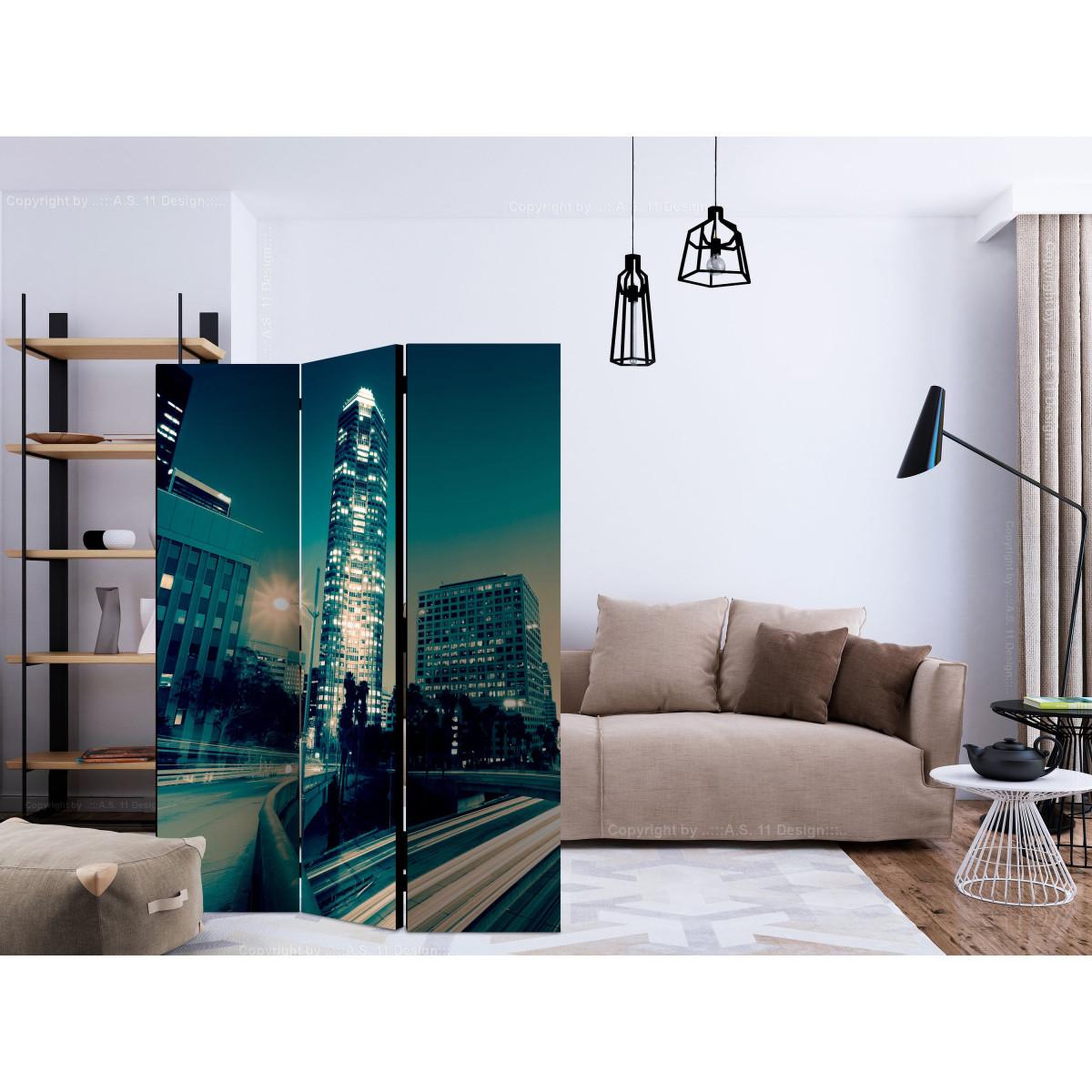 Voir la diapositive 2 : Paris Prix Paravent 3 volets  the streets of los angeles  135x172cm