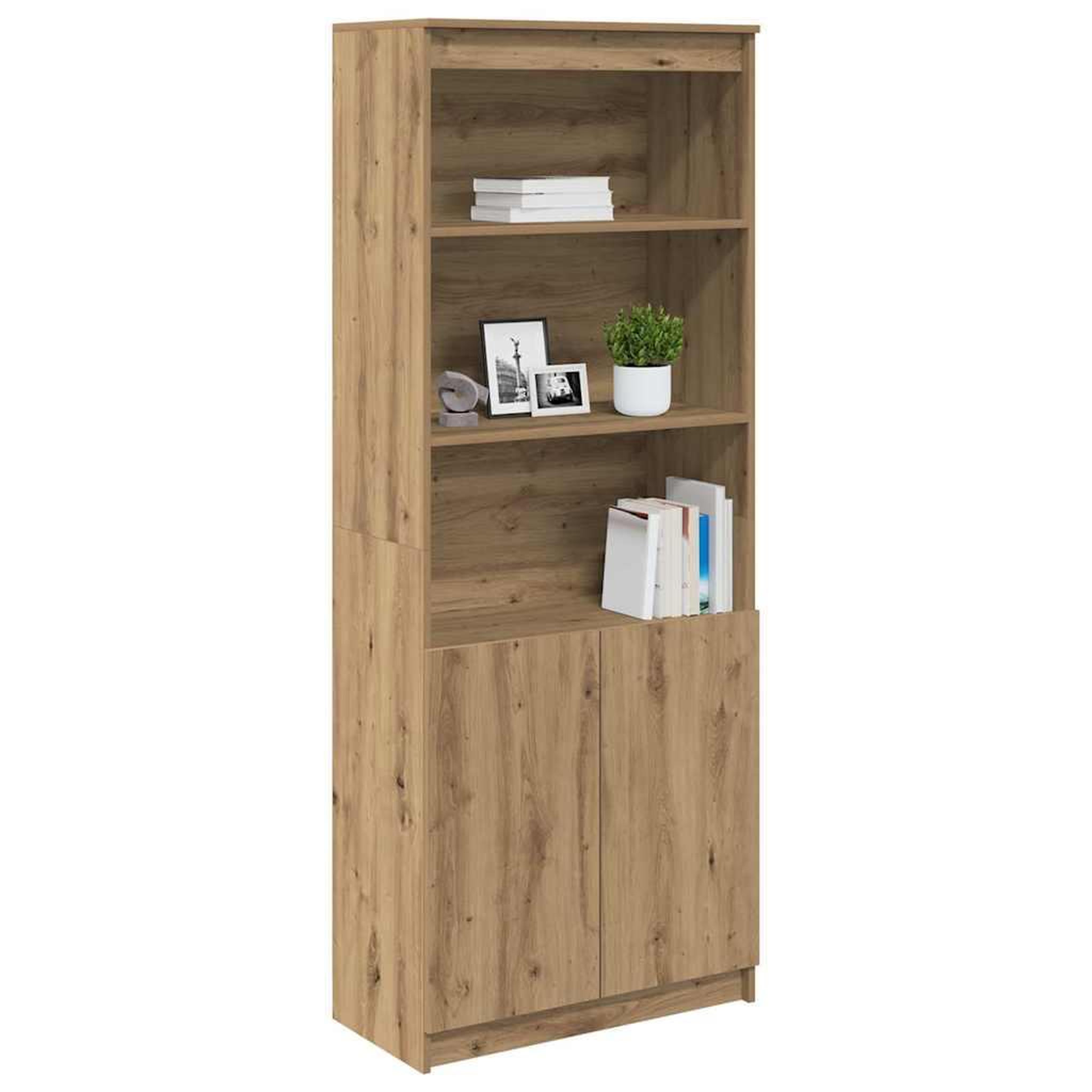 Voir la diapositive 4 : VIDAXL Buffet haut chene artisanal 70x35x180 cm bois d'ingenierie