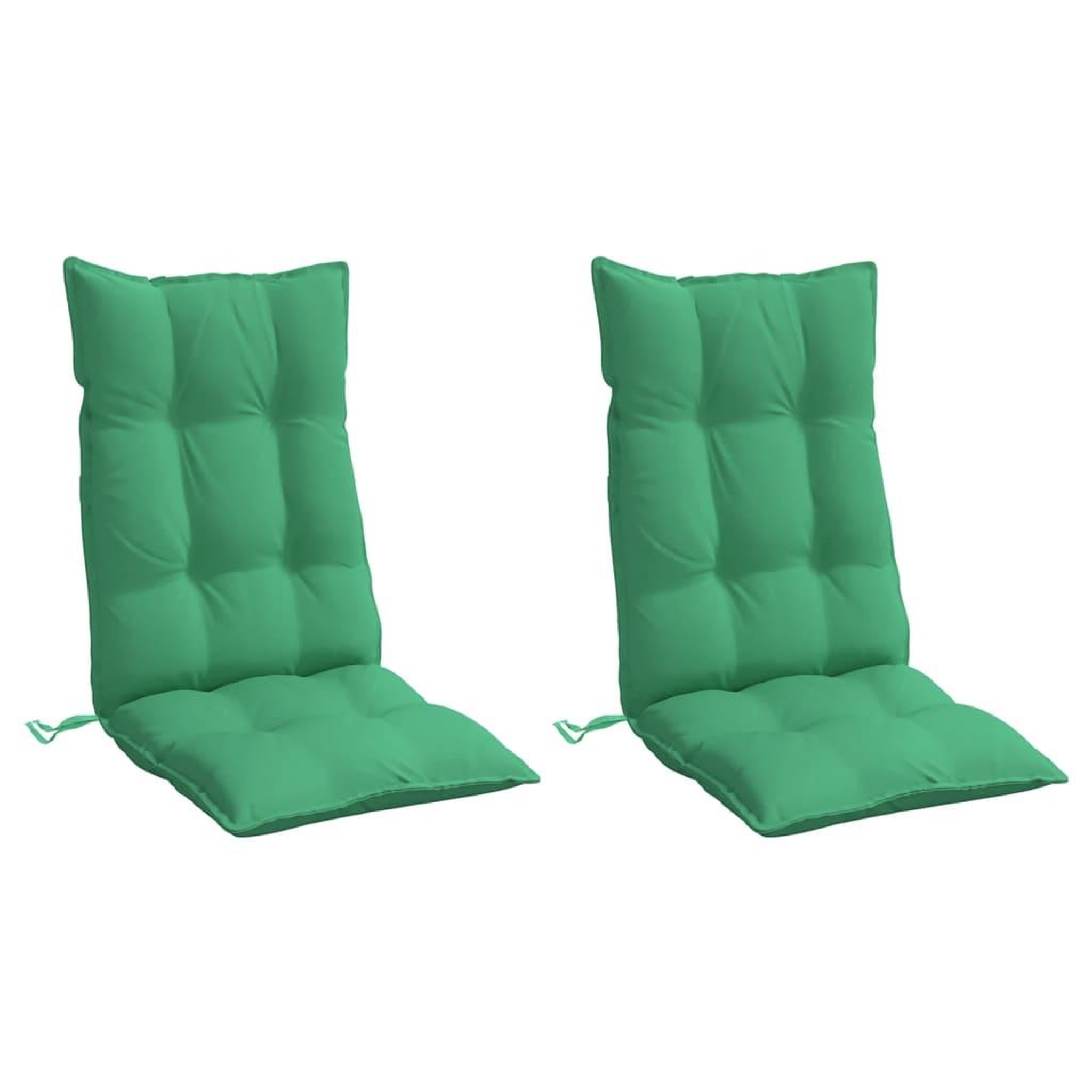Voir la diapositive 3 : VIDAXL Coussins de chaise a dossier haut lot de 2 vert tissu oxford