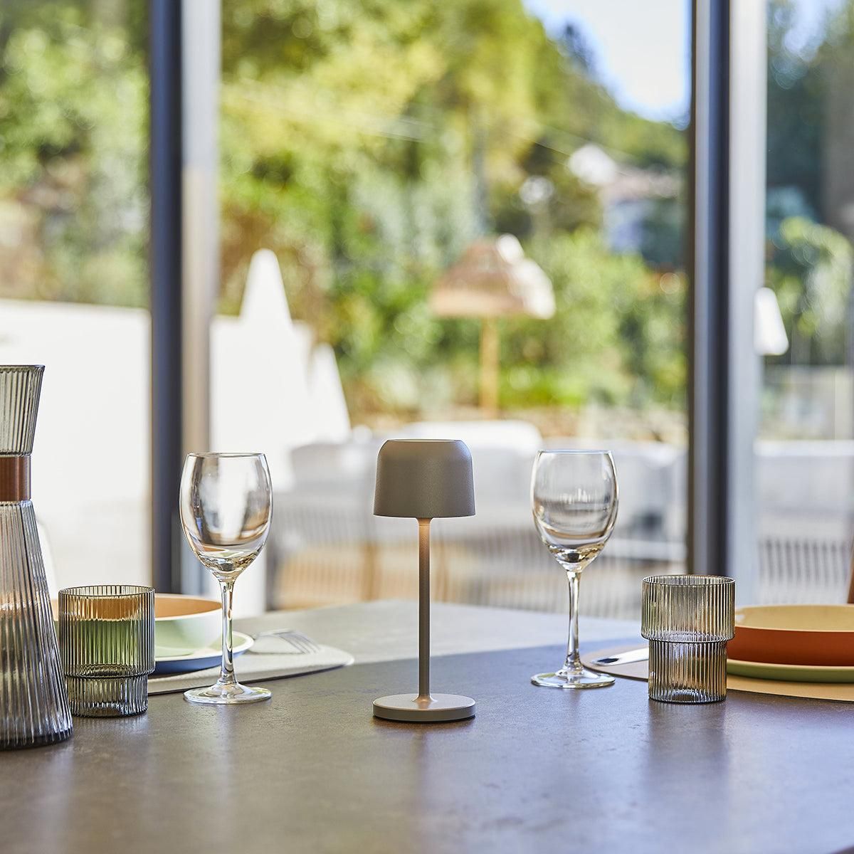 Lumisky 6 lampes avec plateau de chargement SOPHIA Gris Aluminium H20CM