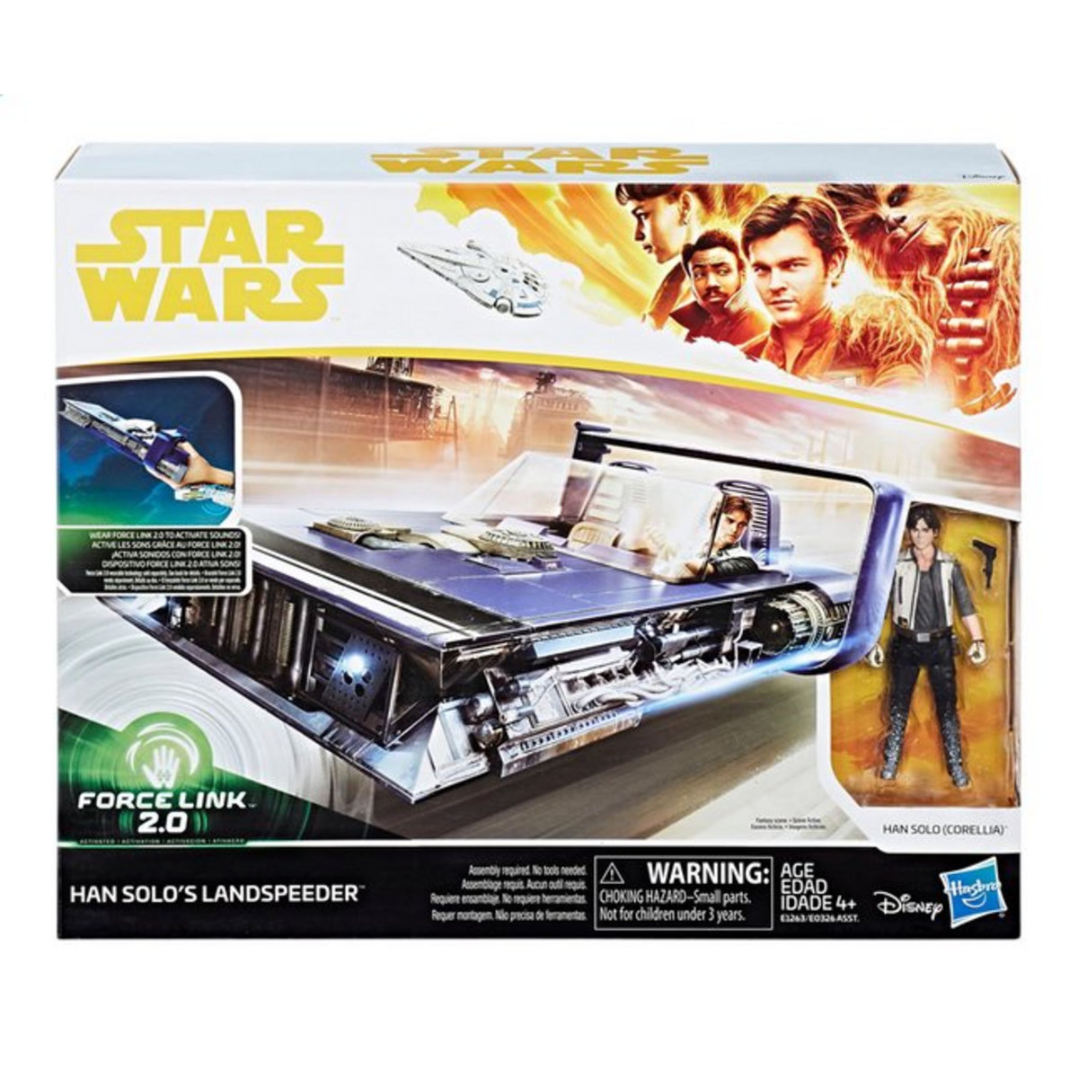 HASBRO Véhicule Star Wars Landspeeder Force Link2.0 + Figurine Han Solo
