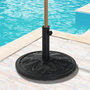 Voir la diapositive 2 : OUTSUNNY Pied de parasol rond base de lestage Ø 48 x 34H cm ciment HDPE motif fleurs de lys poids net 13 Kg