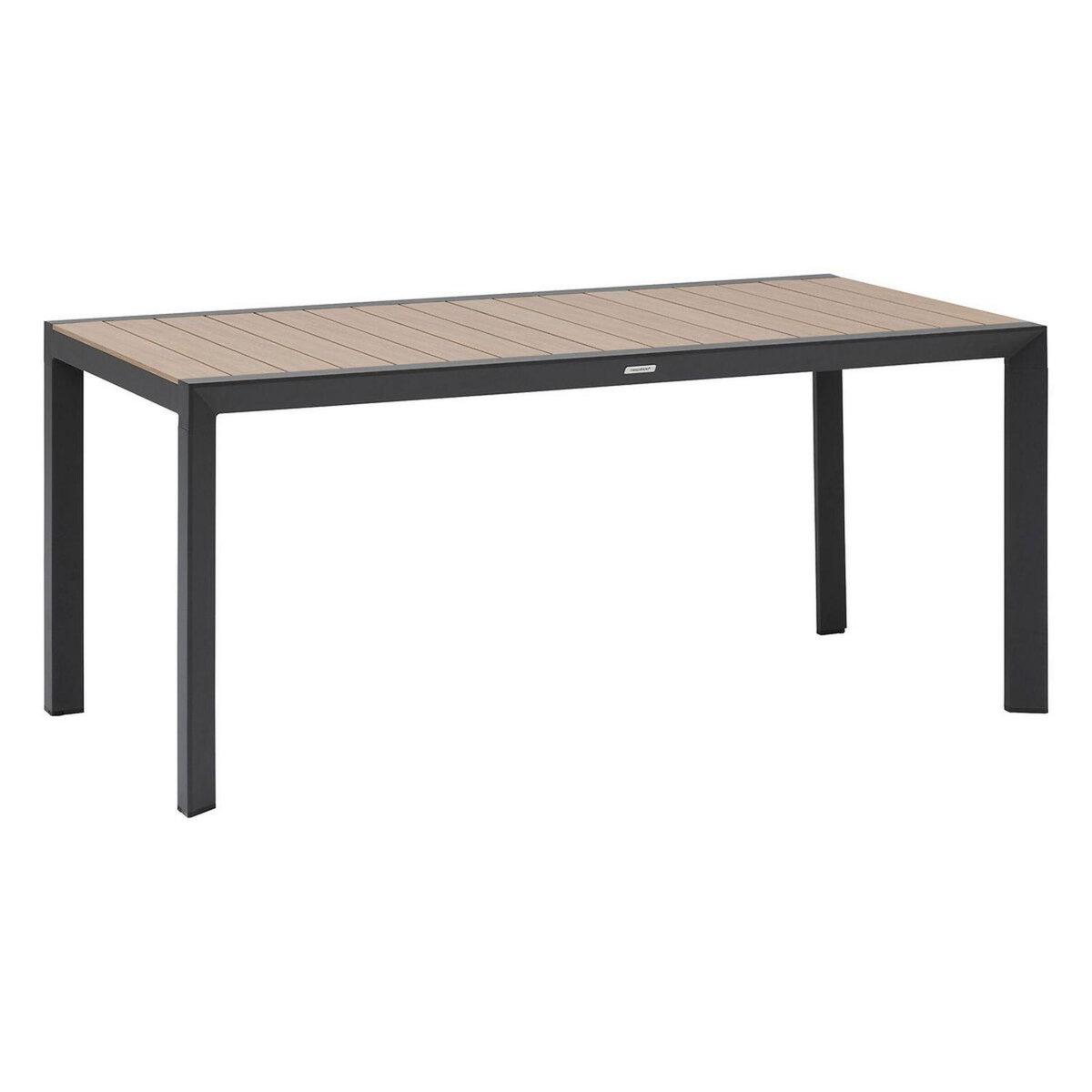 HESPERIDE Table de jardin fixe en aluminium effet bois 6 places EVASION