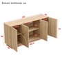 Voir la diapositive 3 : MERAX Buffet 4 porte(s) 0 tiroir(s) - 160 cm naturel panneau de particules