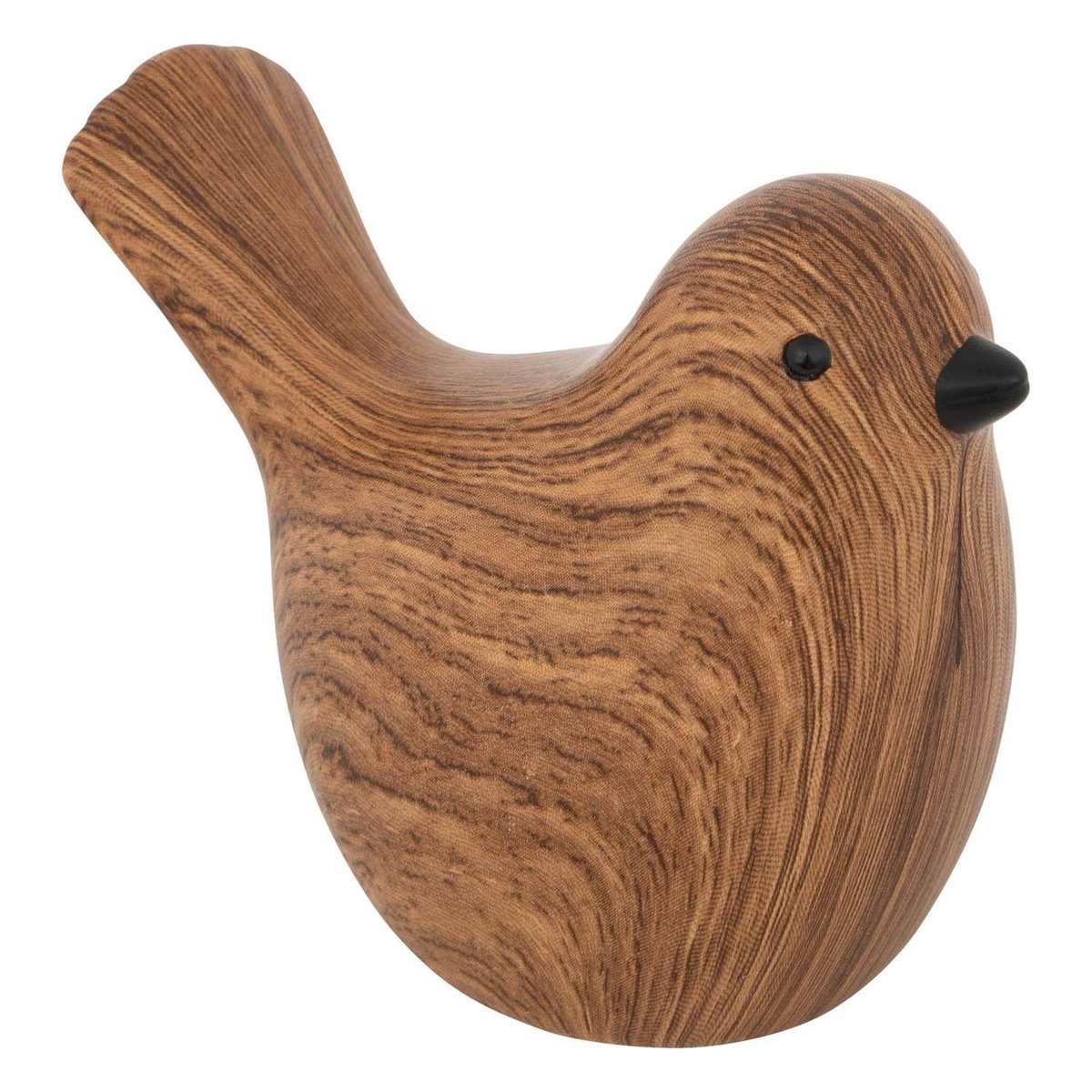 ATMOSPHERA Ensemble de 2 oiseaux en céramique imitation bois - Marron