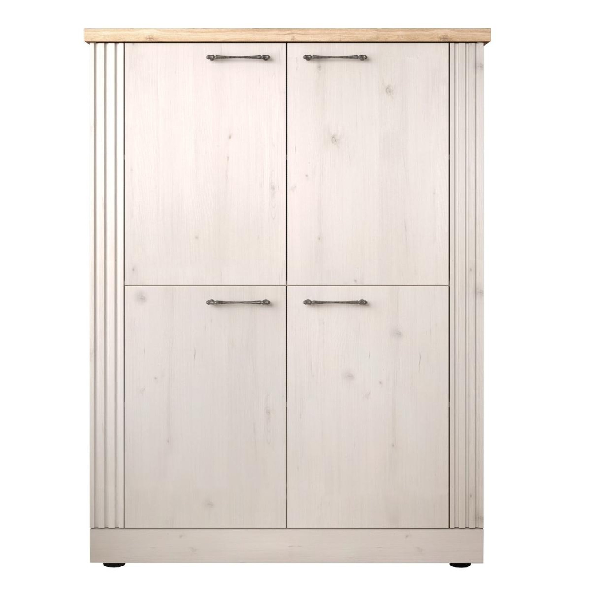 JLC KREATION Argentier-bar moderne 4 portes coloris chêne naturel YANIS
