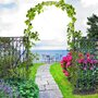 OUTSUNNY Arche de jardin arche à rosiers style fer forgé dim. 120L x 30l x 226H cm métal époxy noir vieilli cuivré