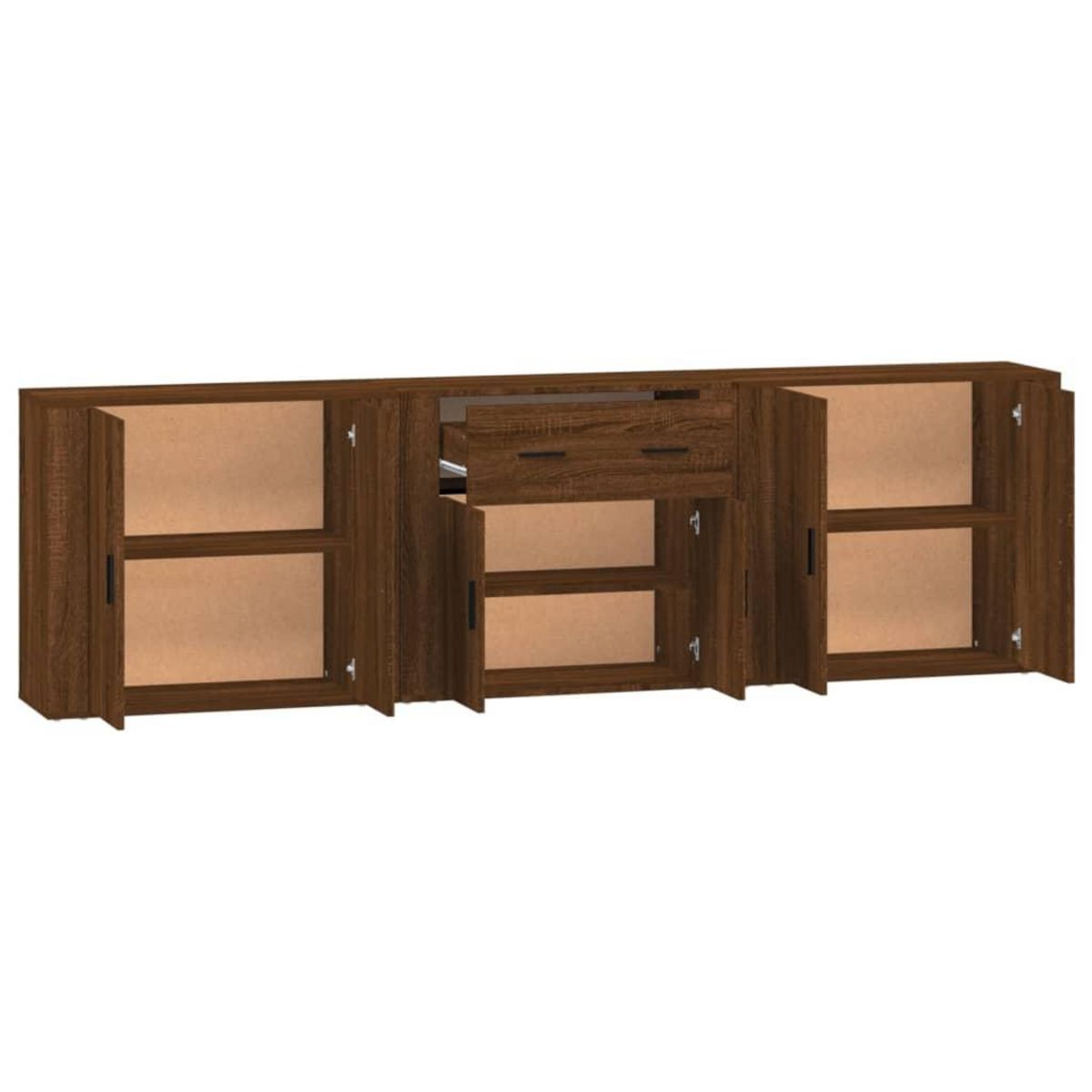 VIDAXL Buffets 3 pcs Chene marron Bois d'ingenierie