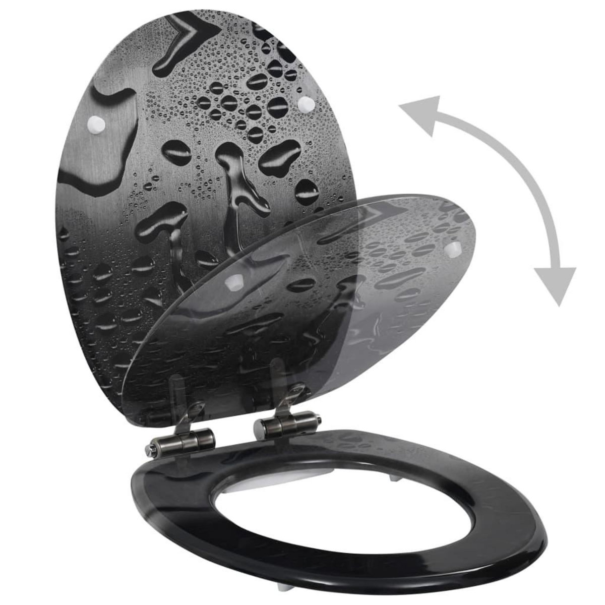 VIDAXL Siege WC MDF Couvercle a fermeture en douceur Gouttes d'eau